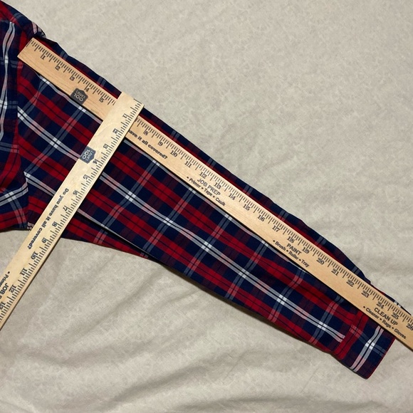 CHAPS Red, White, & Blue Button Down Long Sleeve Shirt | Stretch Easy Care - Picture 3 of 14